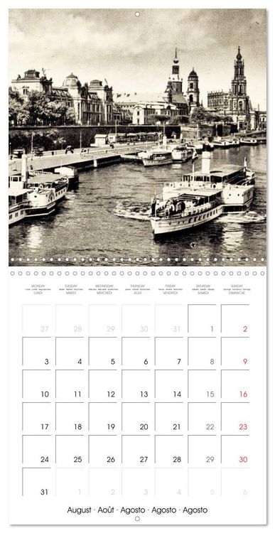 Produktbild: Souvenirs de Dresde : Cartes postales historiques de la ville (Calendrier mural carr&eacute; 2026 30x30 cm) Calendrier double avec une page pour vos prises de notes