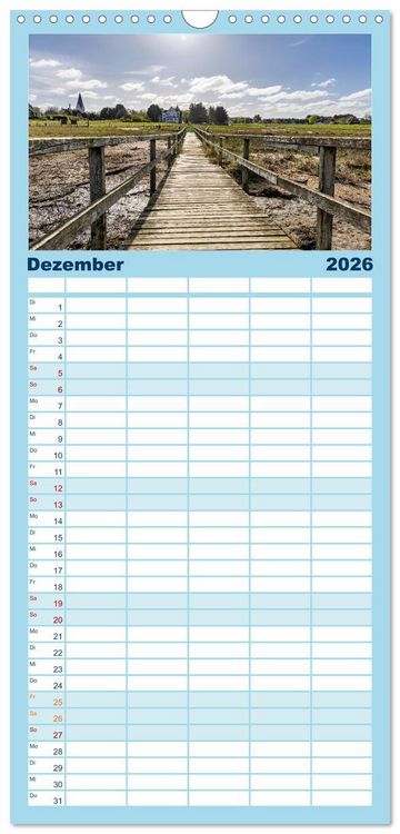 Produktbild: Familienplaner 2026 - Inselbilder Amrum mit 5 Spalten (Wandkalender, 21 x 45 cm) CALVENDO