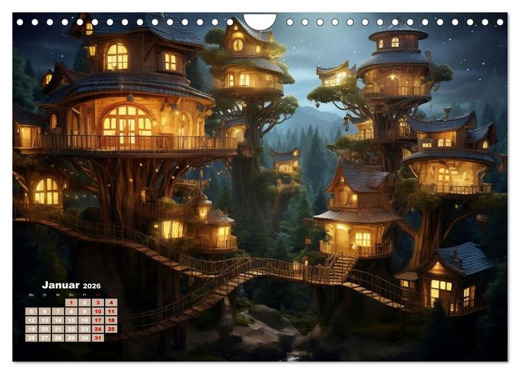 Produktbild: Baumh&auml;user - Traumhafte Luftschl&ouml;sser (Wandkalender 2026 DIN A4 quer), CALVENDO Monatskalender