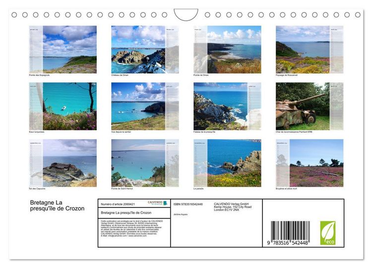 Produktbild: Bretagne La presqu'&icirc;le de Crozon (Calendrier mural 2026 DIN A4 vertical), CALVENDO calendrier mensuel