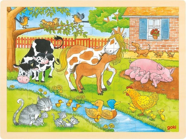 Bild vom Artikel Goki 57745 - Einlegepuzzle Leben auf dem Bauernhof, 48 Teile vom Autor 