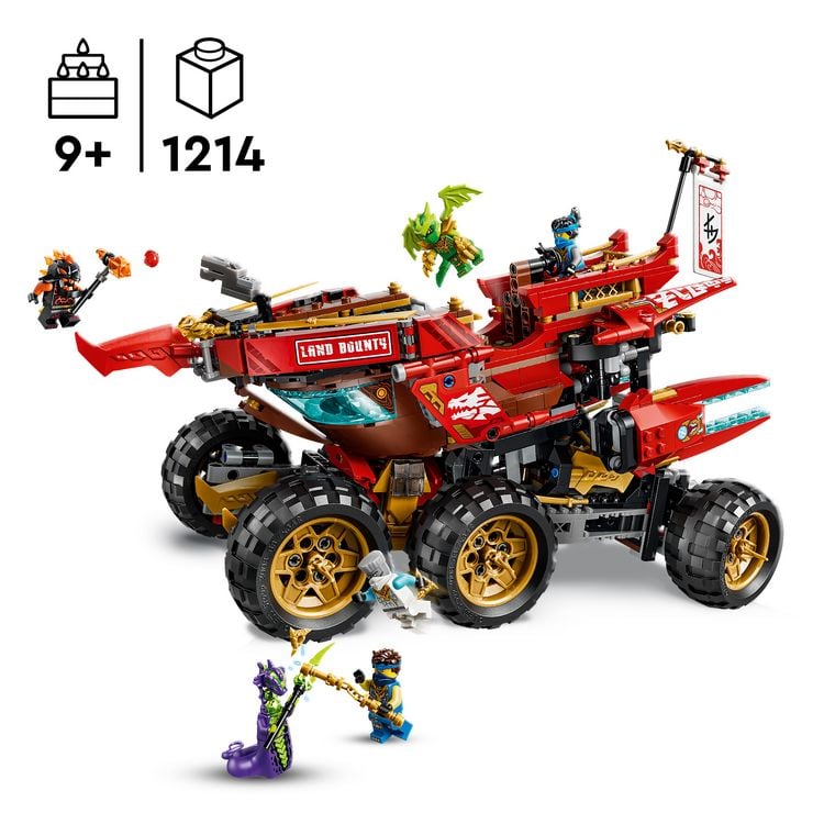 Produktbild: LEGO NINJAGO 71869 W&uuml;stensegler, Spielzeug-LKW f&uuml;r Kinder, 3 Fahrzeuge und 6 Minifiguren