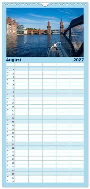 Produktbild: Familienplaner 2027 - Bootscharter nach Berlin mit 5 Spalten (Wandkalender, 21 x 45 cm) CALVENDO