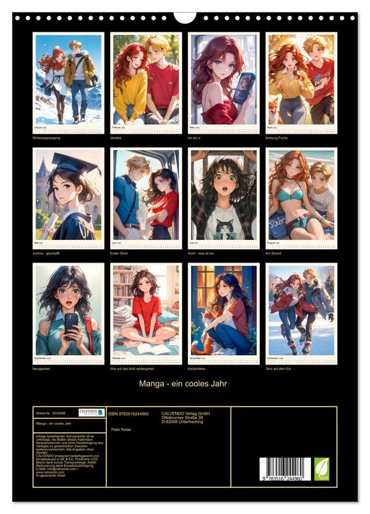 Produktbild: Manga - ein cooles Jahr (Wandkalender 2026 DIN A3 hoch), CALVENDO Monatskalender