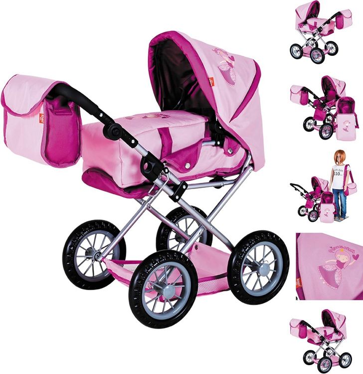 Knorrtoys 63143 Ruby Passeggino Per Bambole, Rosa, Con Borsa E Tettuccio Regolabile, Per Bambole Fino A 40 Cm