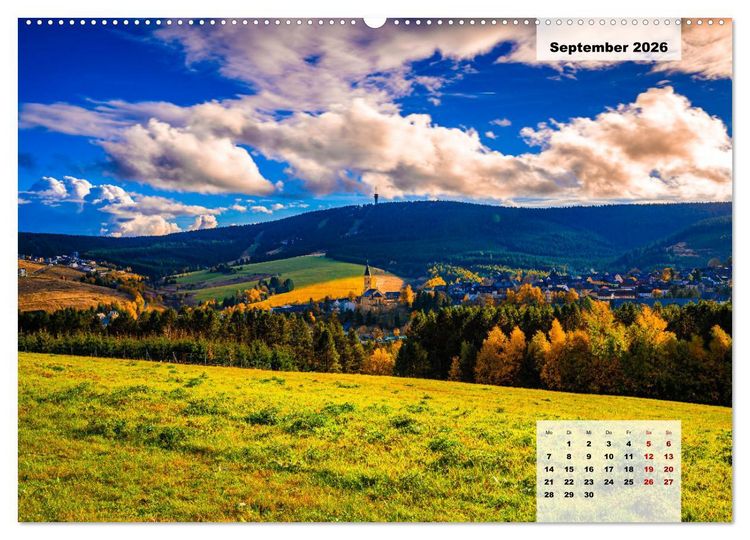 Produktbild: Oberwiesenthal und der Fichtelberg im Erzgebirge (Wandkalender 2026 DIN A2 quer), CALVENDO Monatskalender