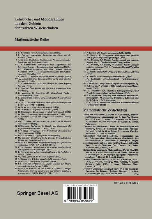 Produktbild: Numerische Methoden der Approximationstheorie