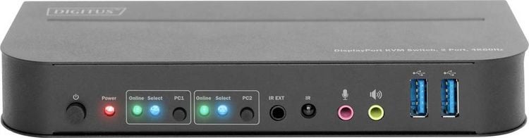 Produktbild: Digitus DS-12850 2+2 Port KVM-Umschalter DisplayPort&reg;, HDMI Fernbedienung, Tastatur 3840 x 2160 Pixel