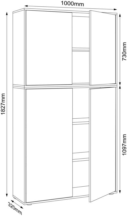 Produktbild: B&uuml;roschrank Aktenschrank Sideboard Salia 5fach
