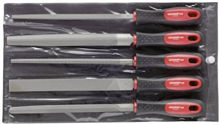 Produktbild: Gedore RED 3301597 Feilensatz 3-kant + 4-kant + flach + rund + halbrund 5-teilig L&auml;nge 310 mm 1 St.