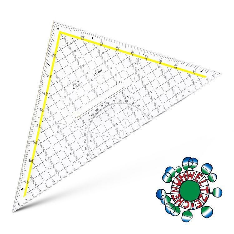 Produktbild: ARISTO TZ-Dreieck 32,5 cm mit Griff, Facette und Tuschenoppen