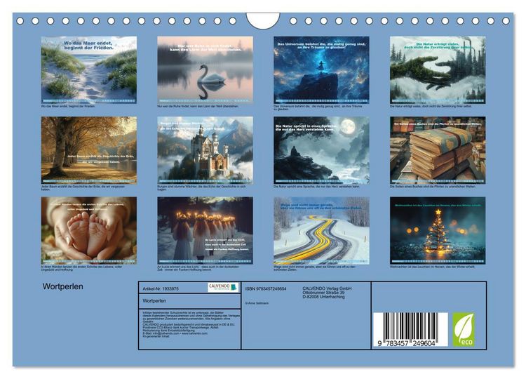 Produktbild: Wortperlen (Wandkalender 2026 DIN A4 quer), CALVENDO Monatskalender