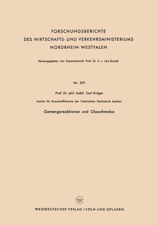 Produktbild: Gemengereaktionen und Glasschmelze