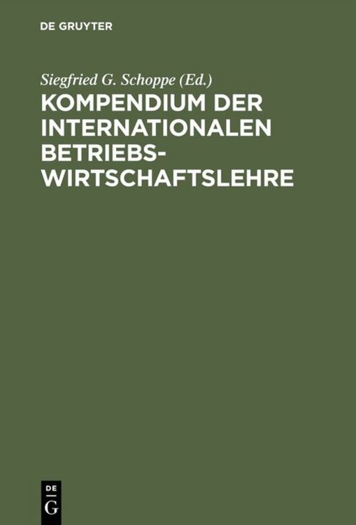 Produktbild: Kompendium der Internationalen Betriebswirtschaftslehre