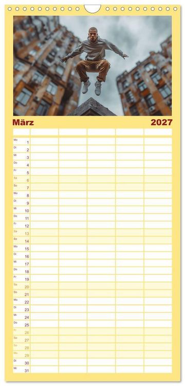 Produktbild: Familienplaner 2027 - Action pur - atemberaubende Hobbys mit 5 Spalten (Wandkalender, 21 x 45 cm) CALVENDO
