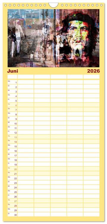 Produktbild: Familienplaner 2026 - Kuba anders-Art-ig mit 5 Spalten (Wandkalender, 21 x 45 cm) CALVENDO