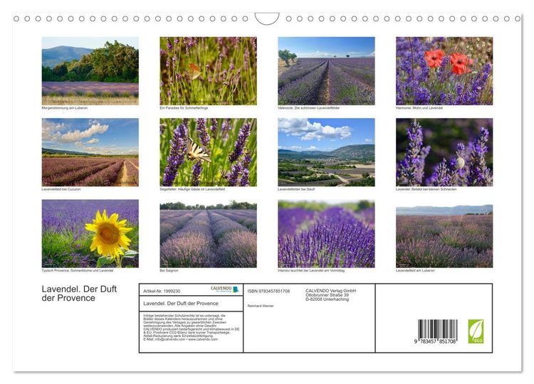Produktbild: Lavendel. Der Duft der Provence (Wandkalender 2026 DIN A3 quer), CALVENDO Monatskalender