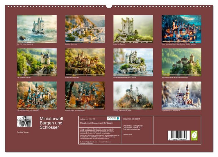 Produktbild: Miniaturwelt Burgen und Schl&ouml;sser (hochwertiger Premium Wandkalender 2026 DIN A2 quer), Kunstdruck in Hochglanz