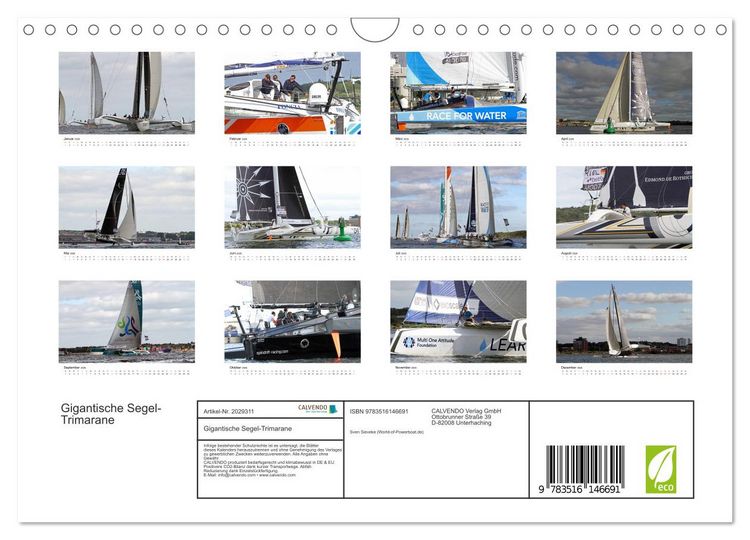 Produktbild: Gigantische Segel-Trimarane (Wandkalender 2026 DIN A4 quer), CALVENDO Monatskalender