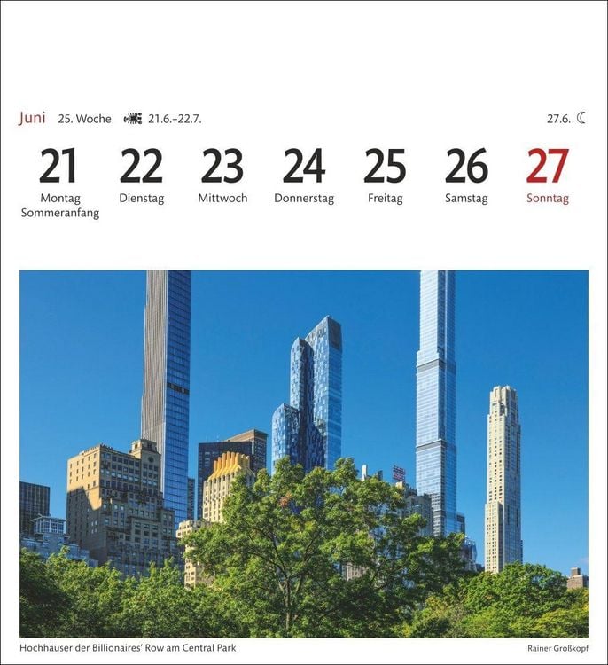 Produktbild: New York Sehnsuchtskalender 2027 - Wochenkalender mit 53 Postkarten