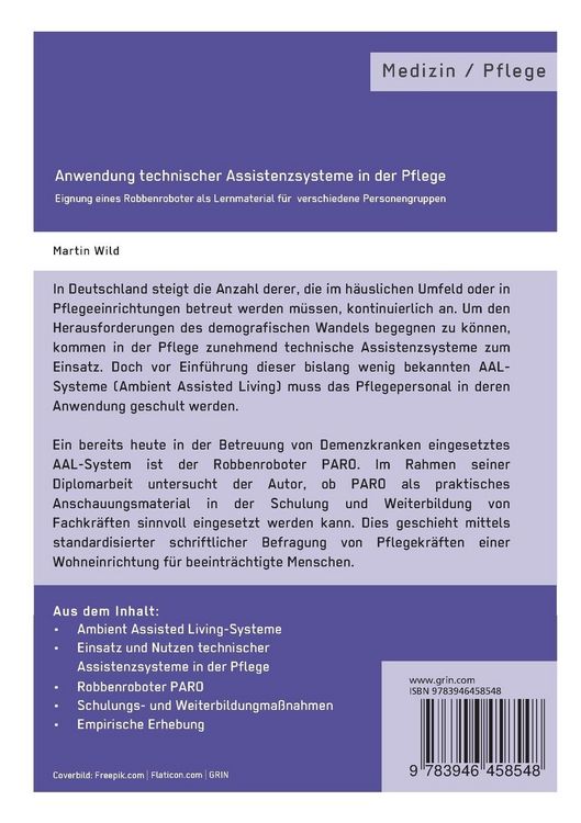 Produktbild: Anwendung technischer Assistenzsysteme in der Pflege