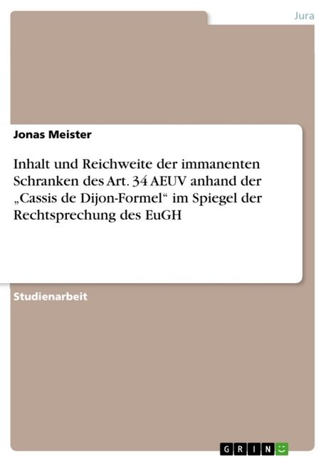 Produktbild: Grabenhorst, A: Inhalt und Reichweite der immanenten Schrank