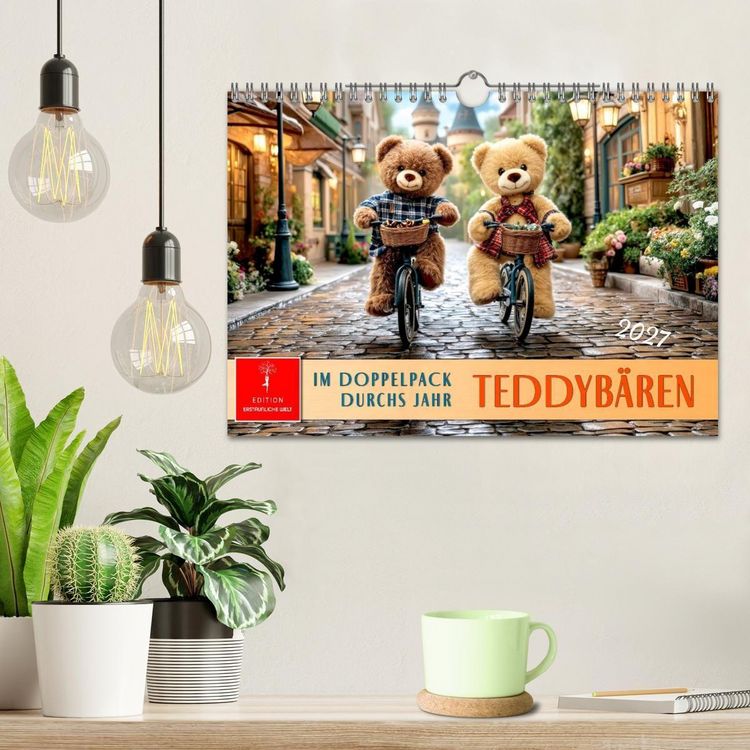 Produktbild: Teddyb&auml;ren - im Doppelpack durchs Jahr (Wandkalender 2027 DIN A4 quer), CALVENDO Monatskalender