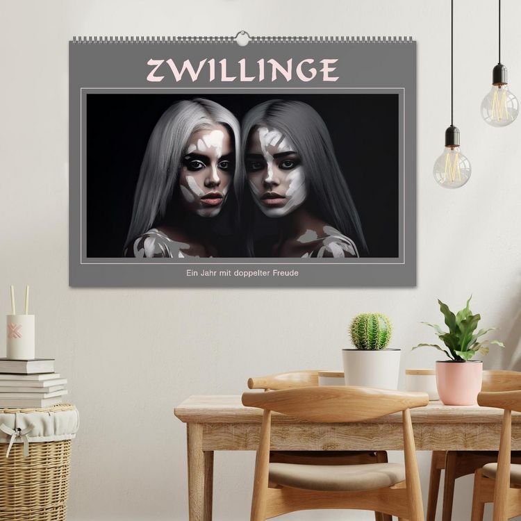 Produktbild: Zwillinge - Ein Jahr mit doppelter Freude (Wandkalender 2026 DIN A2 quer), CALVENDO Monatskalender