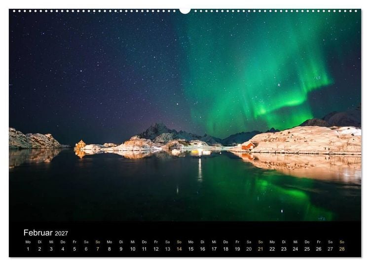 Produktbild: Magische N&auml;chte - POLARLICHT (hochwertiger Premium Wandkalender 2027 DIN A2 quer), Kunstdruck in Hochglanz