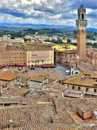 Produktbild: CALVENDO Puzzle Piazza del Campo mit Glockenturm in Siena | 1000 Teile Lege-Gr&ouml;&szlig;e 64x48cm Foto-Puzzle f&uuml;r gl&uuml;ckliche Stunden