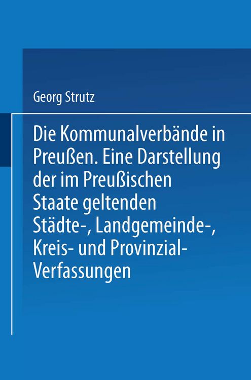 Produktbild: Die Kommunalverb&auml;nde in Preu&szlig;en