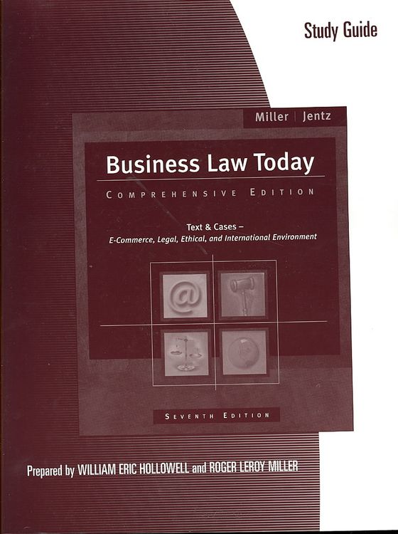 Produktbild: Study Guide for Miller/Jentz's Business Law Today: Comprehensive, 7th
