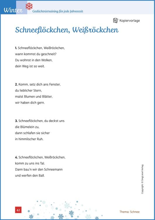 Produktbild: Ged&auml;chtnistraining Senioren - Ged&auml;chtnistraining f&uuml;r jede Jahreszeit: Winter. Spielerisches Ged&auml;chtnistraining f&uuml;r Senioren. Auch mit Demenz.