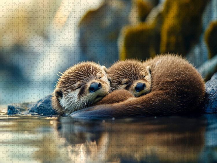 Produktbild: CALVENDO Puzzle Otter | 1000 Teile Lege-Gr&ouml;&szlig;e 64x48cm Foto-Puzzle f&uuml;r gl&uuml;ckliche Stunden
