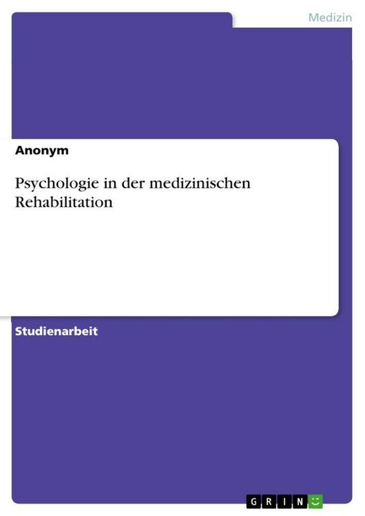 Produktbild: Psychologie in der medizinischen Rehabilitation