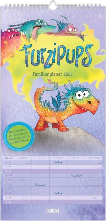 Produktbild: Familienplaner Furzipups der Knatterdrache 2027