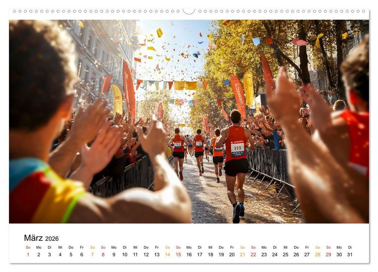 Produktbild: Marathon Power (Wandkalender 2026 DIN A2 quer), CALVENDO Monatskalender