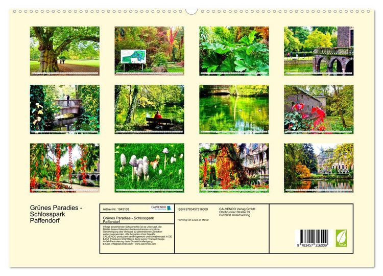 Produktbild: Gr&uuml;nes Paradies - Schlosspark Paffendorf (hochwertiger Premium Wandkalender 2026 DIN A2 quer), Kunstdruck in Hochglanz