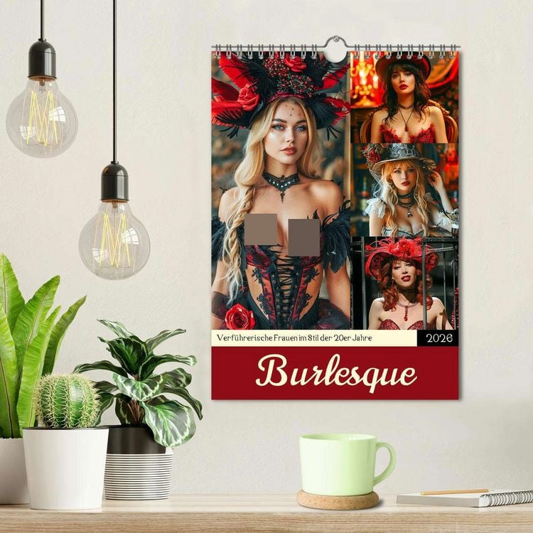 Produktbild: Burlesque. Verf&uuml;hrerische Frauen im Stil der 20er Jahre (Wandkalender 2026 DIN A4 hoch), CALVENDO Monatskalender