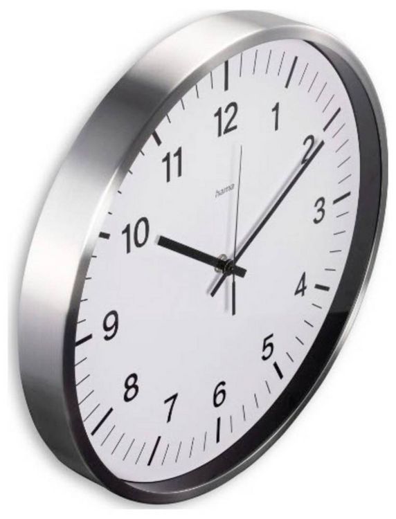 Produktbild: Hama 00185877 Funk Wanduhr 35cm x 350mm x 350mm x 35mm Silber