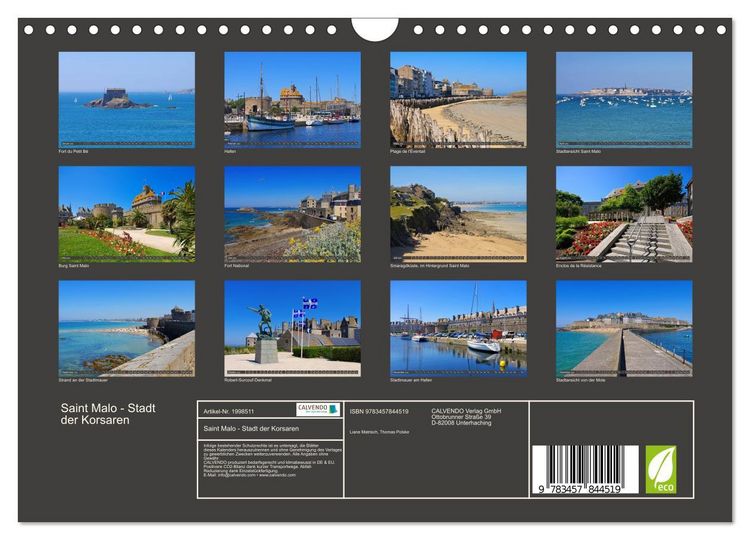 Produktbild: Saint Malo - Stadt der Korsaren (Wandkalender 2026 DIN A4 quer), CALVENDO Monatskalender