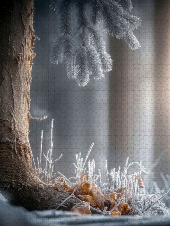 Produktbild: CALVENDO Puzzle Glitzernde Eiskristalle zieren die Natur | 1000 Teile Lege-Gr&ouml;&szlig;e 64x48cm Foto-Puzzle f&uuml;r gl&uuml;ckliche Stunden