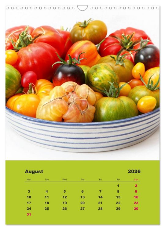 Produktbild: Organic Tomatoes (Wall Calendar 2026 DIN A3 portrait), CALVENDO 12 Month Wall Calendar