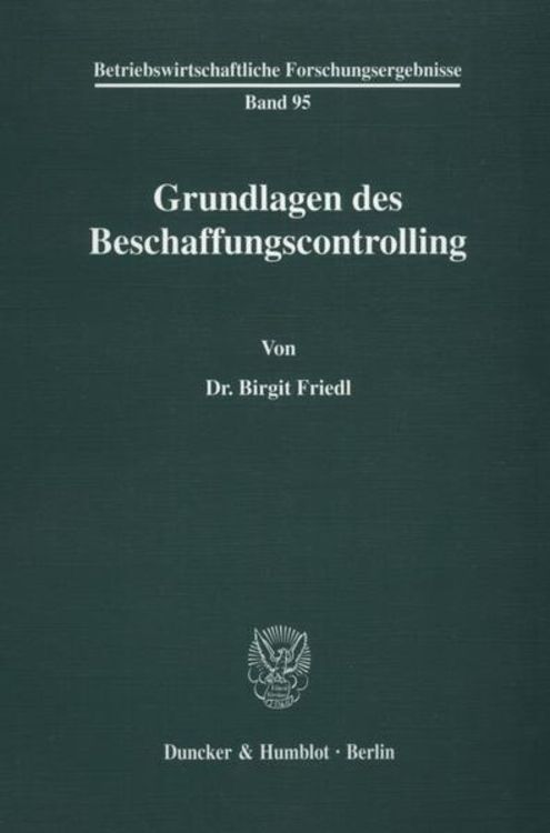 Produktbild: Grundlagen des Beschaffungscontrolling.