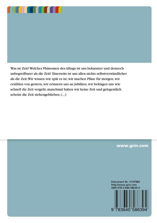 Produktbild: Die Zeitauffassung des Aurelius Augustinus