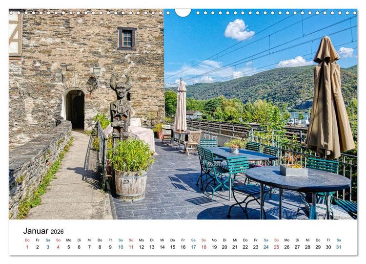 Produktbild: Bacharach - Fachwerkromantik am Rhein (Wandkalender 2026 DIN A3 quer), CALVENDO Monatskalender