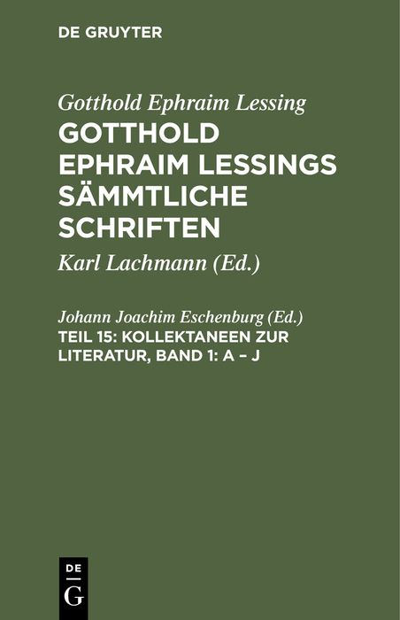 Produktbild: Kollektaneen zur Literatur, Band 1: A &ndash; J