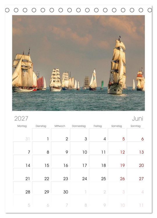 Produktbild: Tischplaner 2027 - Hanse Sail - Rostock. Du bist so sch&ouml;n (A5 Tischkalender zum Aufstellen) CALVENDO