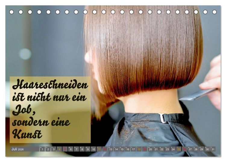 Produktbild: Coiffeur - Wellness f&uuml;r die Haare - mit Spr&uuml;chen (Tischkalender 2026 DIN A5 quer), CALVENDO Monatskalender