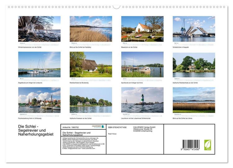 Produktbild: Die Schlei - Segelrevier und Naherholungsgebiet (hochwertiger Premium Wandkalender 2026 DIN A2 quer), Kunstdruck in Hochglanz
